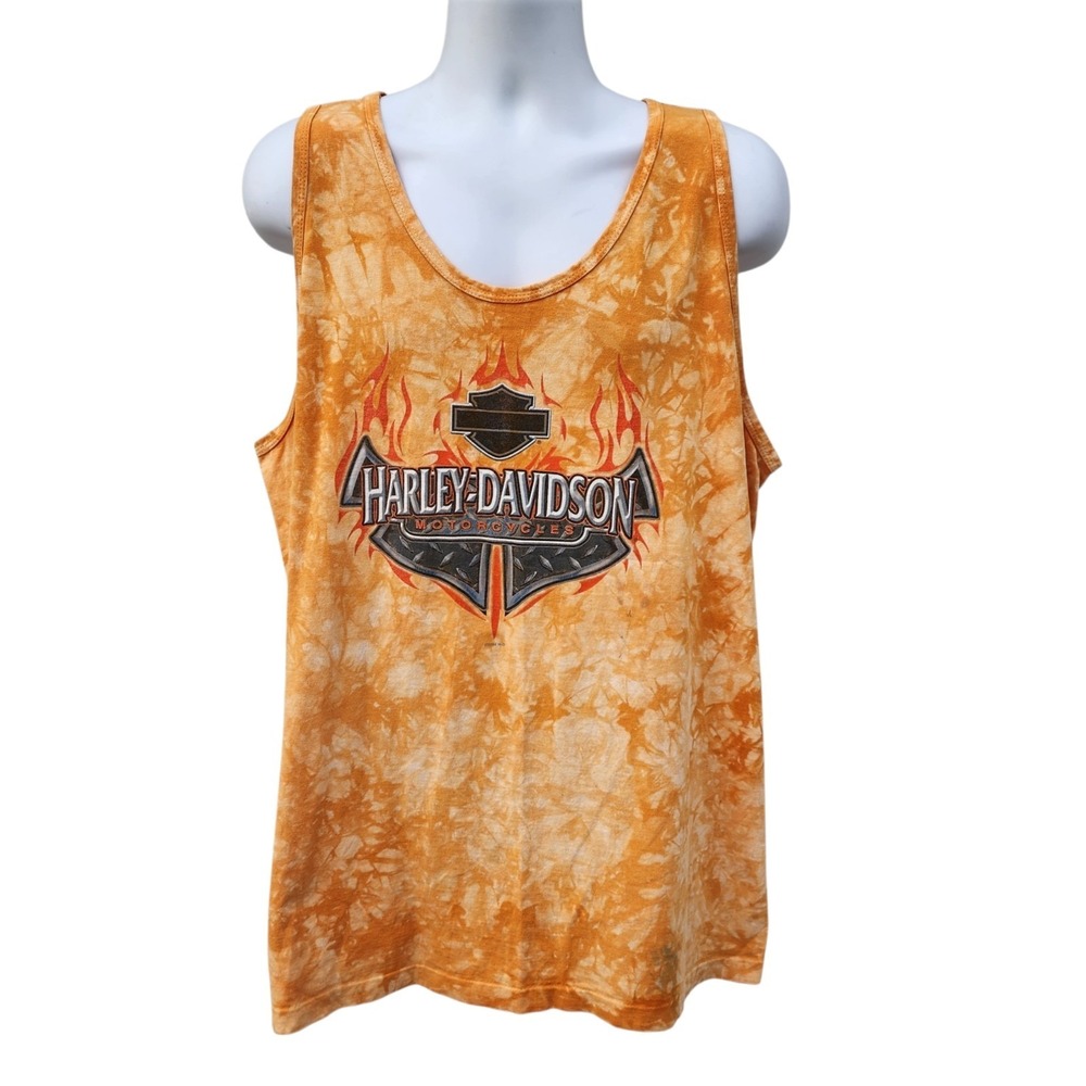 Vintage Harley Davidson Myrtle Beach SC Tank Top XL Tie Dye Double Sided USA